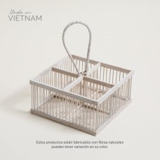 ORGANIZADOR 4 DIVISIONES HANOI BLANCO 20X10CM ORGANIZADOR 4 DIVISIONES HANOI BLANCO 20X10CM